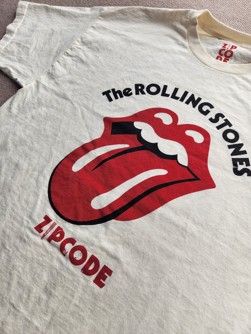 Rolling Stones ZIPCODE Graphic North America 2015 Tour White T-Shirt 2XL